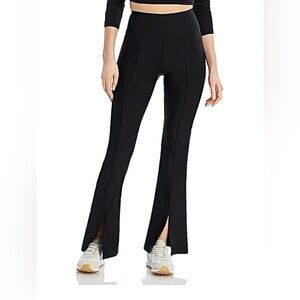 Aqua Athletic Womens Black Front Slit Stretch Pants Size XL